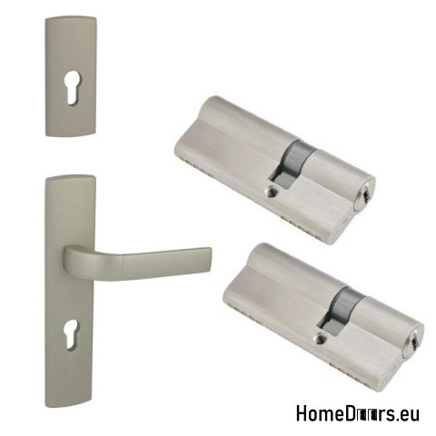 Drzwi zewnętrzne CENTO ramka inox GRUBE ciepłe 70mm OD RĘKI 90 L złoty dąb