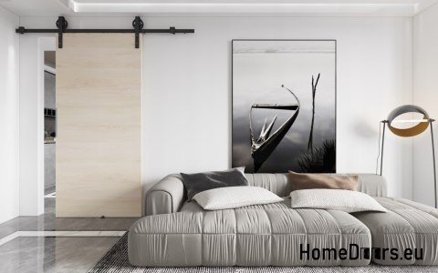 Drzwi przesuwne 70 naścienne ALFA LOFT P 01 Buk Norweski74+system przesuwny