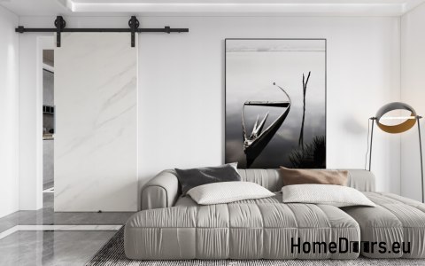 Porta scorrevole 80 montata a parete ALFA LOFT A 04 Marble White85+sistema scorrevole