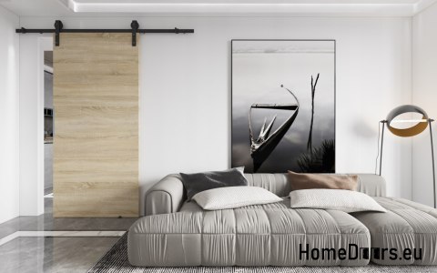 Drzwi przesuwne 80 naścienne ALFA LOFT P 01 Dąb Sonoma 85+system przesuwny