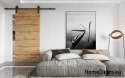 Drzwi przesuwne 80 naścienne ALFA LOFT P 01 Dąb Wotan 85 + system przesuwny