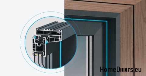 Drzwi okno przesuwne tarasowe balkonowe HSL 200x210 prawe antracyt od ręki