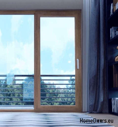 Drzwi okno przesuwne tarasowe balkonowe HSL 200x210cm lewe antracyt ciepłe