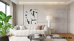 Drzwi przesuwne 70 naścienne ALFA beton 74 + system przesuwny