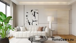 Drzwi przesuwne 70 naścienne ALFA buk norweski 74 + system przesuwny