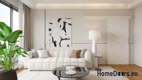 Drzwi przesuwne 70 naścienne ALFA buk norweski 74 + system przesuwny