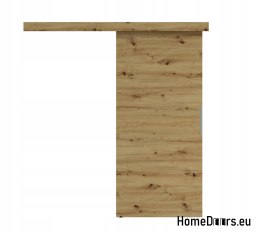 Porta scorrevole 70 Artigian 74 in rovere ALFA montato a parete + sistema scorrevole - Spesso