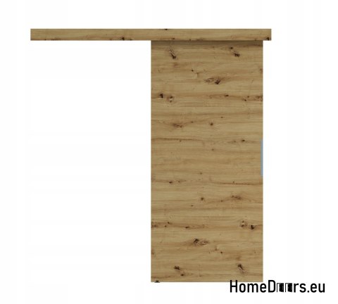 Porta scorrevole 70 Artigian 74 in rovere ALFA montato a parete + sistema scorrevole - Spesso