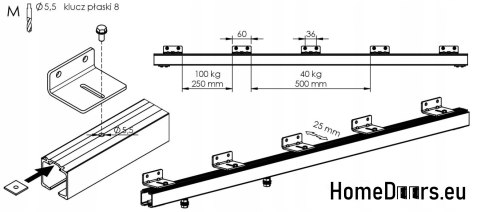 Drzwi przesuwne 70 naścienne ALFA dąb wotan 74+ system przesuwny