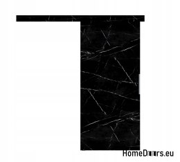 Drzwi przesuwne 70 naścienne ALFA marmur czarny 74+ system przesuwny Grube