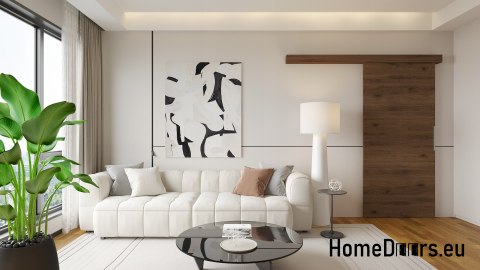 Drzwi przesuwne 70 naścienne ALFA marmur czarny 74+ system przesuwny Grube