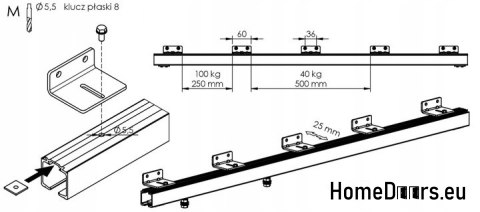 Drzwi przesuwne 70 naścienne ALFA marmur czarny 74+ system przesuwny Grube