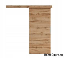 Drzwi przesuwne 80 naścienne ALFA dąb wotan 85 + system przesuwny Grube