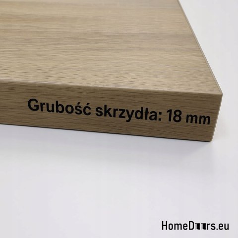 Drzwi przesuwne 80 naścienne ALFA dąb wotan 85 + system przesuwny Grube