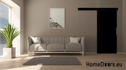 Drzwi przesuwne 80 naścienne ALFA marmur czarny 85+ system przesuwny