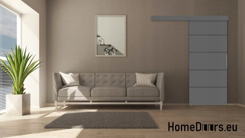 Drzwi przesuwne 90 naścienne ALFA dąb Artisan 95 + system przesuwny-Grube