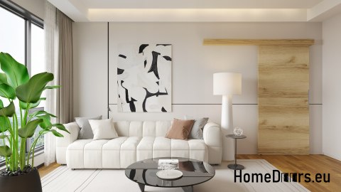 Drzwi przesuwne 90 naścienne ALFA dąb Grand 95+ system przesuwny