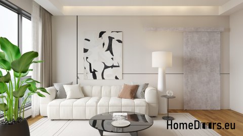 Drzwi przesuwne 90 naścienne ALFA dąb Grand 95+ system przesuwny