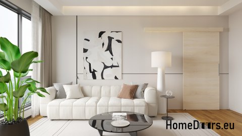 Drzwi przesuwne 90 naścienne ALFA dąb lancelot 95 + system przesuwny