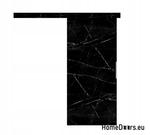 Drzwi przesuwne 90 naścienne ALFA marmur czarny 95+ system przesuwny