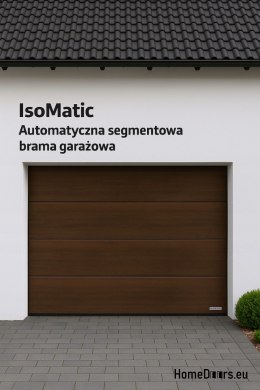 Brama garażowa segmentowa automatyczna z napędem 2500x2125 Ciemny dąb