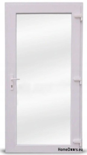 DRZWI ZEWNĘTRZNE PCV SKLEPOWE BIUROWE 100/210 PRAWE BIAŁE PRZESZKLONE