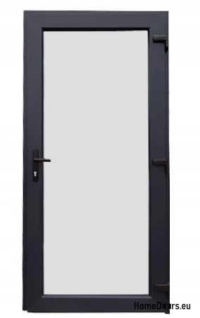 DRZWI ZEWNĘTRZNE PCV SKLEPOWE BIUROWE 110/210 ANTRACYT/BIAŁY PRZESZKLONE
