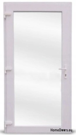 DRZWI ZEWNĘTRZNE PCV SKLEPOWE BIUROWE 110/210 LEWE BIAŁE PRZESZKLONE