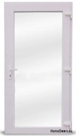 DRZWI ZEWNĘTRZNE PCV SKLEPOWE BIUROWE 110/210 PRAWE BIAŁE PRZESZKLONE