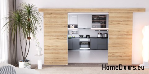 Drzwi przesuwne 120 naścienne ALFA LOFT 02 Dąb Tajga 60 + system przesuwny