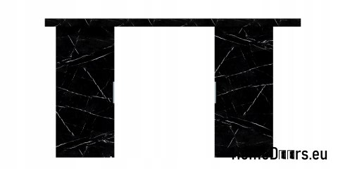 Drzwi przesuwne 130 naścienne ALFA LOFT 02 Marmur Czarny65+system przesuwny