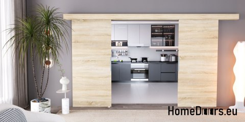 Drzwi przesuwne 140 naścienne ALFA LOFT 02 Dąb Sonoma 70 +system przesuwny