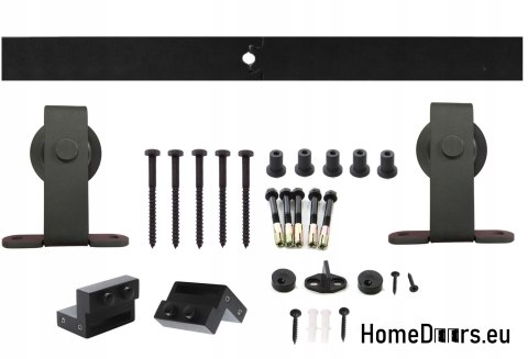 Drzwi przesuwne 90 Loft 8S BLACK szklane stal czarna szyba od ręki + system