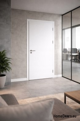 Drzwi wewnętrzne pokojowe biurowe gładkie białe Directo 80 Prawe od ręki