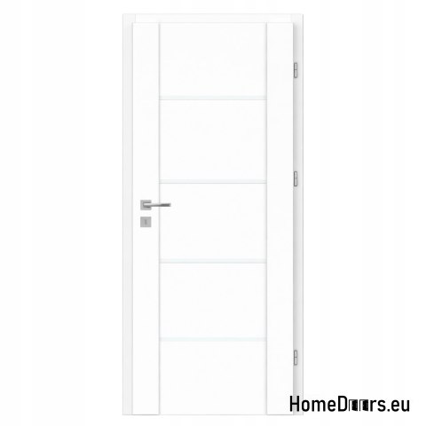 Drzwi wewnętrzne pokojowe przeszklone białe Lento 80 Prawe, OD RĘKI