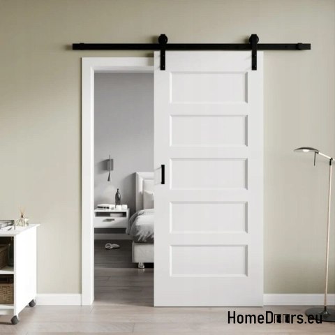 Drzwi wewnętrzne przesuwne Monaco 3,5 cm grube 90 Loftowe białe