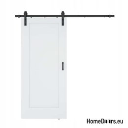 Drzwi wewnętrzne przesuwne Monza 3,5cm grube 90 Loft białe z systemem kpl