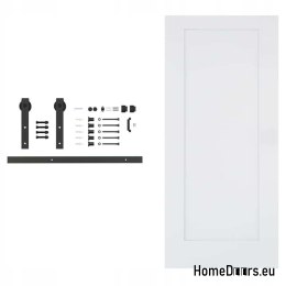 Drzwi wewnętrzne przesuwne Monza 3,5cm grube 90 Loft białe z systemem kpl