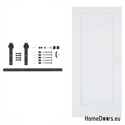 Drzwi wewnętrzne przesuwne Monza 3,5cm grube 90 Loft białe z systemem kpl