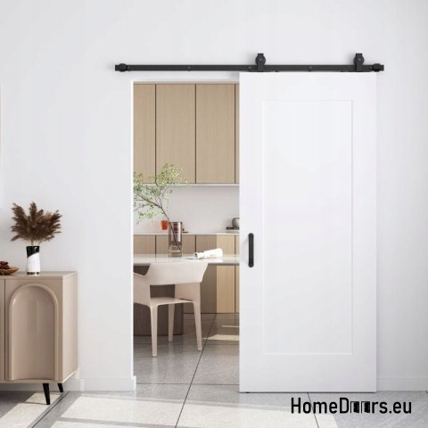 Drzwi wewnętrzne przesuwne Monza 3,5cm grube 90 Loft białe z systemem kpl