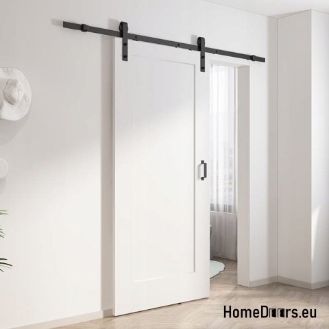 Drzwi wewnętrzne przesuwne Monza 3,5cm grube 90 Loft białe z systemem kpl