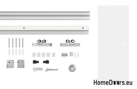 Drzwi wewnętrzne przesuwne szklane z prowadnicą 80 komplet 1S-85