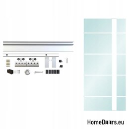 Drzwi wewnętrzne przesuwne szklane z prowadnicą 90 komplet 5S-95