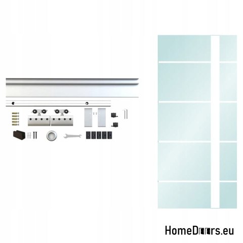 Drzwi wewnętrzne przesuwne szklane z prowadnicą 90 komplet 5S-95