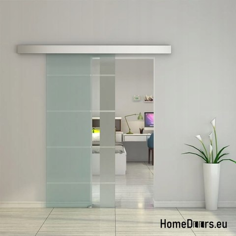 Drzwi wewnętrzne przesuwne szklane z prowadnicą 90 komplet 5S-95