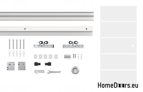 Drzwi wewnętrzne przesuwne szklane z prowadnicą 90 komplet PASKI-95
