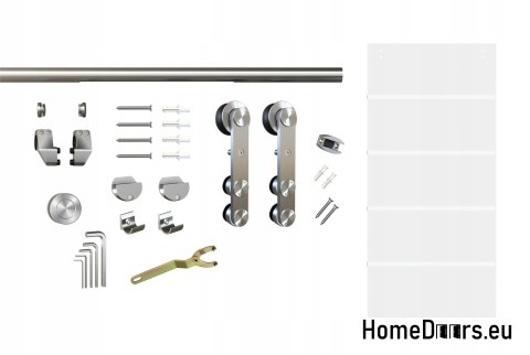 Drzwi wewnętrzne przesuwne szklane z prowadnicą 90 komplet STN-95