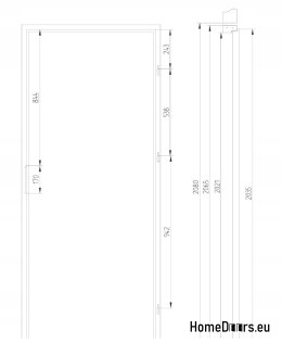 Ościeżnica stała biała MDF do drzwi wewnętrznych przylgowych, OD RĘKI