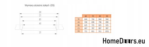 Ościeżnica stała biała MDF do drzwi wewnętrznych przylgowych, OD RĘKI