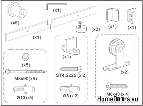 System przesuwny Loft B drzwi 1-skrzydłowe